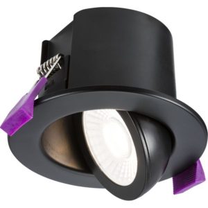 Knightsbridge SPKEVTMB SpektroLED Evo Tilt - Fire Rated IP65 Downlight with 2 x Wattage and 4 x CCT - Matt Black