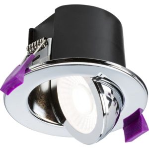Knightsbridge SpektroLED Evo Tilt - Fire Rated IP65 Downlight with 2 x Wattage and 4 x CCT - Polished Chrome