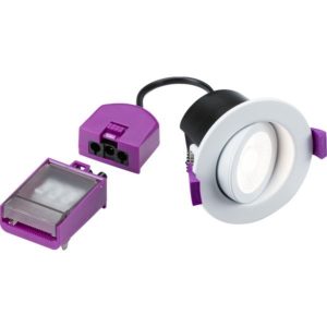Knightsbridge SPKEVTW SpektroLED Evo Tilt - Fire Rated IP65 Downlight with 2 x Wattage and 4 x CCT - White