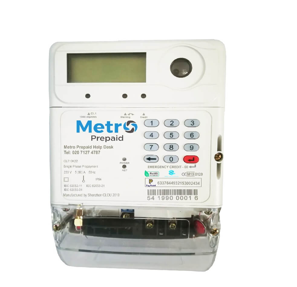 Metro Meter Single Phase 80A Encrypted Prepayment Meter
