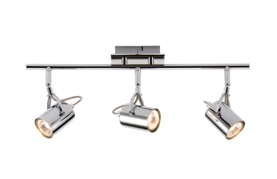 230V GU10 Triple Bar Spotlight - Chrome