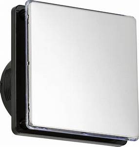 100mm/4" LED Backlit Extractor Fan with Overrun Timer - Polished Chrome