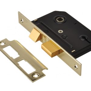 3 Lever Mortice Sashlock Polished Brass 79mm