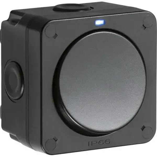 OP2 IP66 20AX 1G SP 2-Way Switch - Black