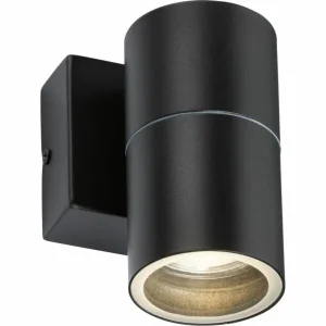 230V IP54 GU10 Fixed Single Wall Light - Black