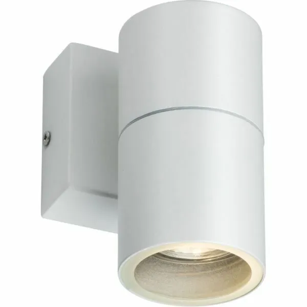 230V IP54 GU10 Fixed Single Wall Light - White