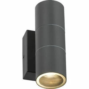 230V IP54 GU10 Up and Down Wall Light with Photocell Sensor - Anthracite