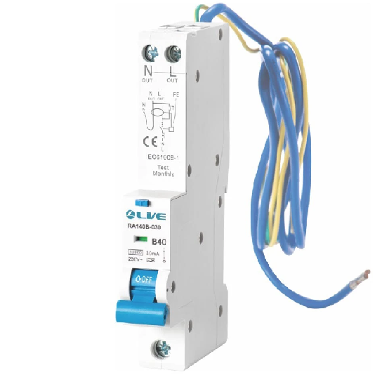 20A RCBO B Curve A Rated 10kA 30mA