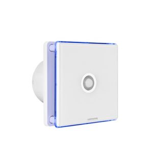 4 inch Decorative Extractor Fan with White Glass, Timer and Motion Sensor