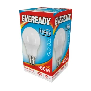 Eveready 8.2W=60W Opal LED GLS Bulb B22 4000K