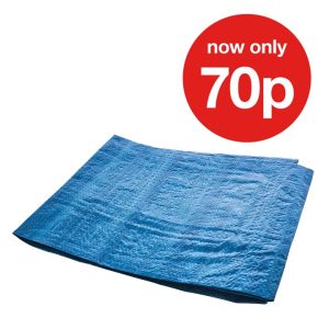 180cm (6ft) x 120cm (4ft) Tarpaulin - blue