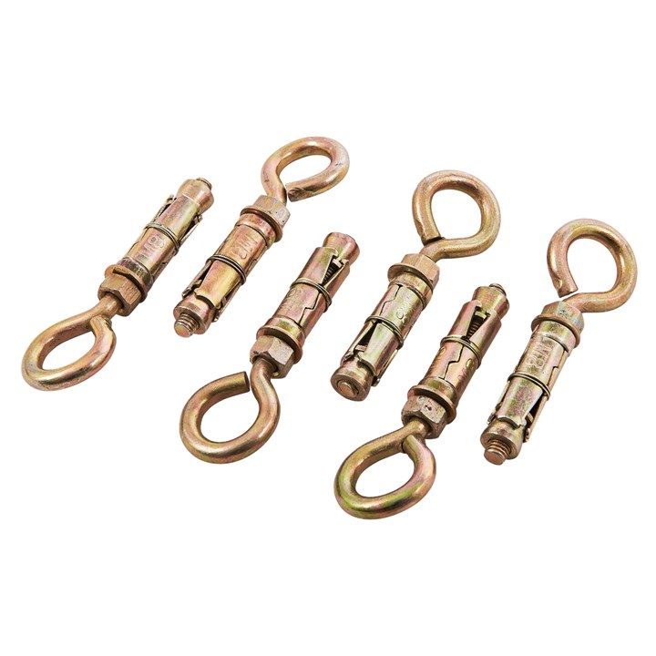 S5965 6 Piece 8mm Closed Hook Bolts