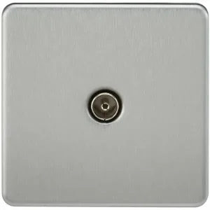 SF0100BC TV Outlet (Non-Isolated) - Brushed Chrome