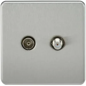 SF0140BC TV & SAT TV Outlet (Isolated) - Brushed Chrome