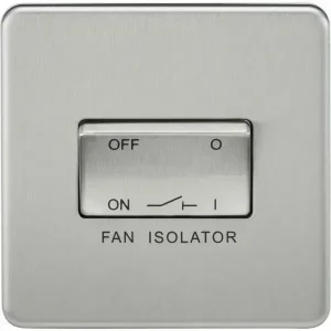 SF1100BC 10AX Fan Isolator Switch - Brushed Chrome