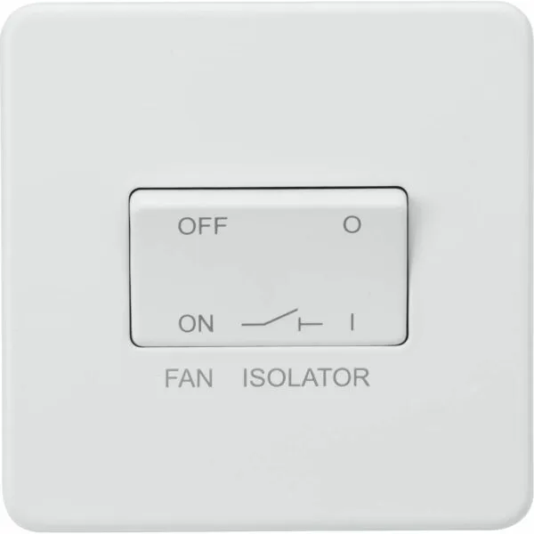 10AX Fan Isolator Switch - Matt white