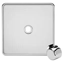 SF1DIMPC 1G Dimmer Plate With Matching Metal Dimmer Cap - Polished Chrome