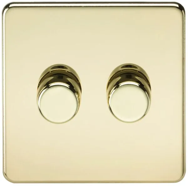 2G 2-Way 10-200W (5-150W LED) Intelligent Dimmer - Polished Brass