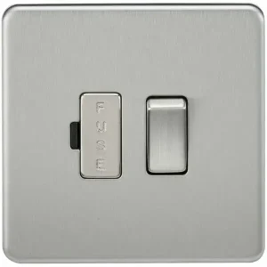 SF6300BC 13A Switched Fused Spur Unit - Brushed Chrome