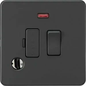 SF6300FAT 13A Switched Fused Spur with Neon and Flex Outlet - Anthracite