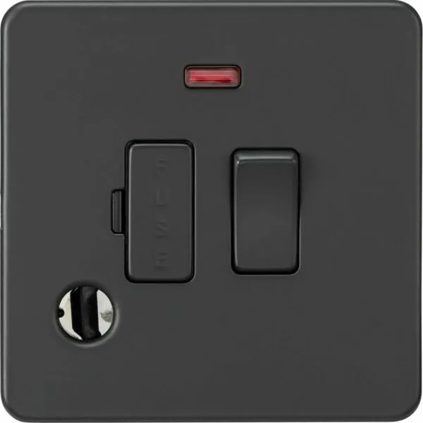 SF6300FAT 13A Switched Fused Spur with Neon and Flex Outlet - Anthracite