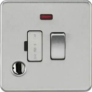 SF6300FBC 13A Switched Fused Spur with Neon and Flex Outlet - Brushed Chrome
