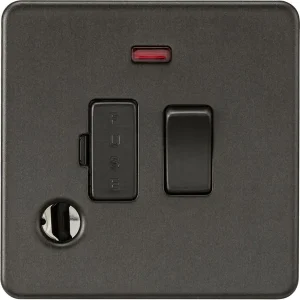 13A Switched Fused Spur With Neon And Flex Outlet - Smoked Bronze