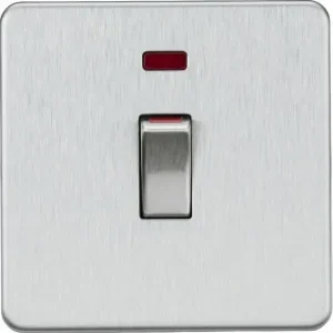 SF81MNBC 45A DP Switch with Neon (1G size) - Brushed Chrome