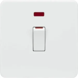 SF81MNMW 45A DP Switch with Neon (1G size) - Matt White