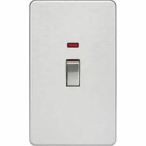 SF82MNBC 45A DP Switch with Neon (2G size) - Brushed Chrome
