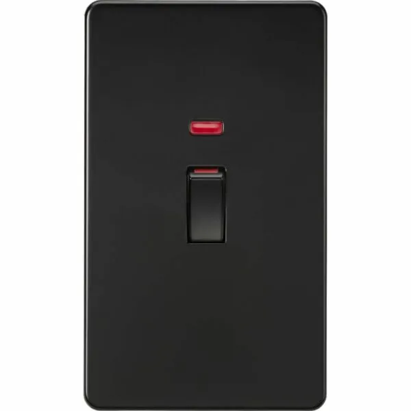 45A DP Switch with Neon (2G Size) - Matt Black