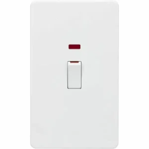 SF82MNMW 45A DP Switch with Neon (2G size) - Matt White