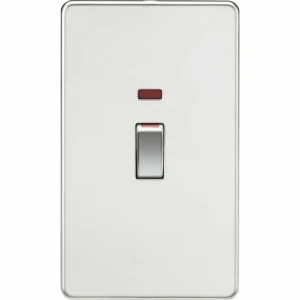 45A DP Switch with Neon (2G Size) - Polished Chrome