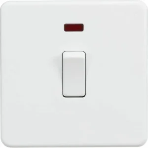 SF8341NMW 20A 1G DP Switch with Neon - Matt White