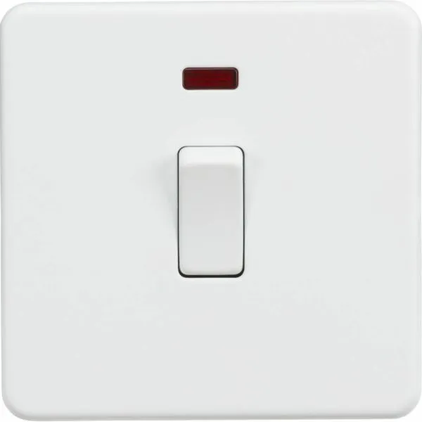 SF8341NMW 20A 1G DP Switch with Neon - Matt White