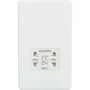SF8900MW 115/230V Dual Voltage Shaver Socket - Matt White with White insert