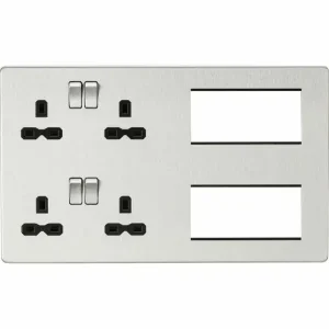 SFR298BC Combination Plate - Brushed Chrome with Black Insert