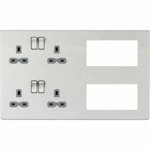 SFR298BCG Combination Plate - Brushed Chrome with Grey Insert