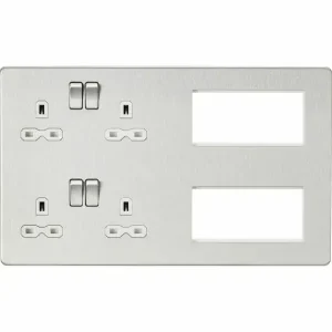 SFR298BCW Combination Plate - Brushed Chrome with White Insert