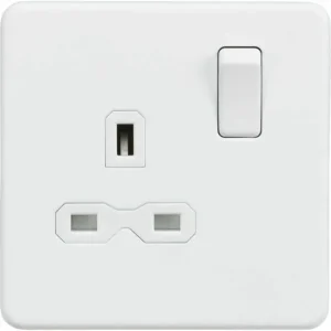 SFR7000MW 13A 1G DP Switched Socket - Matt White with White Insert