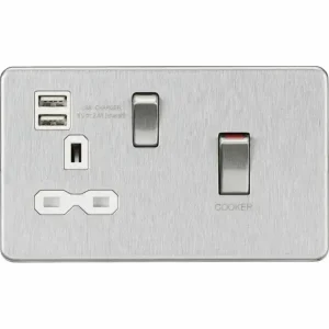 SFR83UMBCW 45A DP Switch & 13A Socket with Dual USB A+A (5V DC 2.4A shared) -
