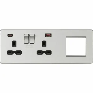 SFR992LBC 13A 2G DP Socket +2G Modular + Dual USB A+C 12V DC 1.5A (Max. 18W)