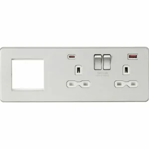 SFR992RBCW 13A 2G DP Socket +2G Modular + Dual USB A+C 12V DC 1.5A (Max. 18W)