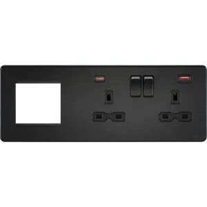 13A 2G DP Socket +2G Modular + Dual USB A+C 12V DC 1.5A (Max. 18W) -