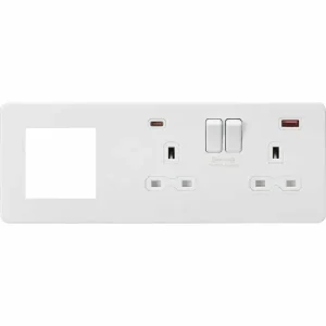 SFR992RMW 13A 2G DP Socket +2G Modular + Dual USB A+C 12V DC 1.5A (Max. 18W)