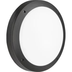 230V IP65 18W LED Round Bulkhead CCT Black