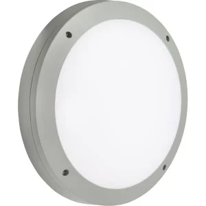 230V IP65 18W LED Round Bulkhead CCT Grey