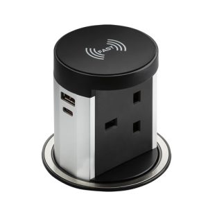 SK0016 13A Pop Up Socket With 10W Wireless Charger And Dual USB A+C (12V DC 1.5A)