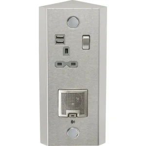 13A 1G Vertical Switched Socket With Dual USB Charger (2.4A) And 3W RMS Bluetooth Speaker