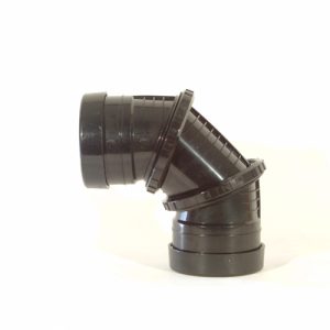 SCAB01 110mm Single Socket Bend 0-45°Black